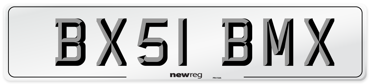 BX51 BMX Number Plate from New Reg